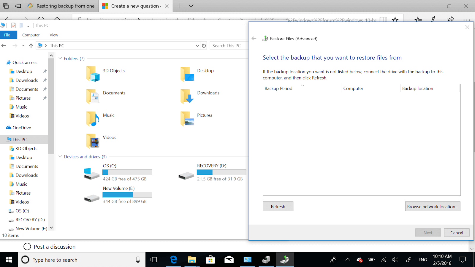 Create backup