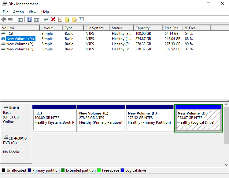 Rescan Disks - Hard Drive Missing Windows 10