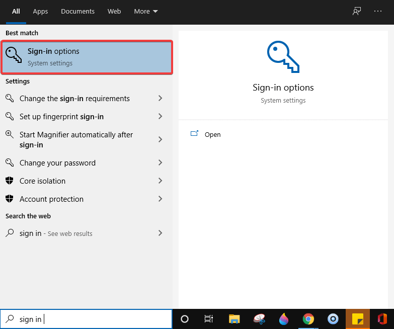 Sign in Option - Windows apps