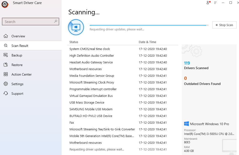 Smart Driver Care - Scanning Process