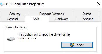 Use CHKDSK Tool