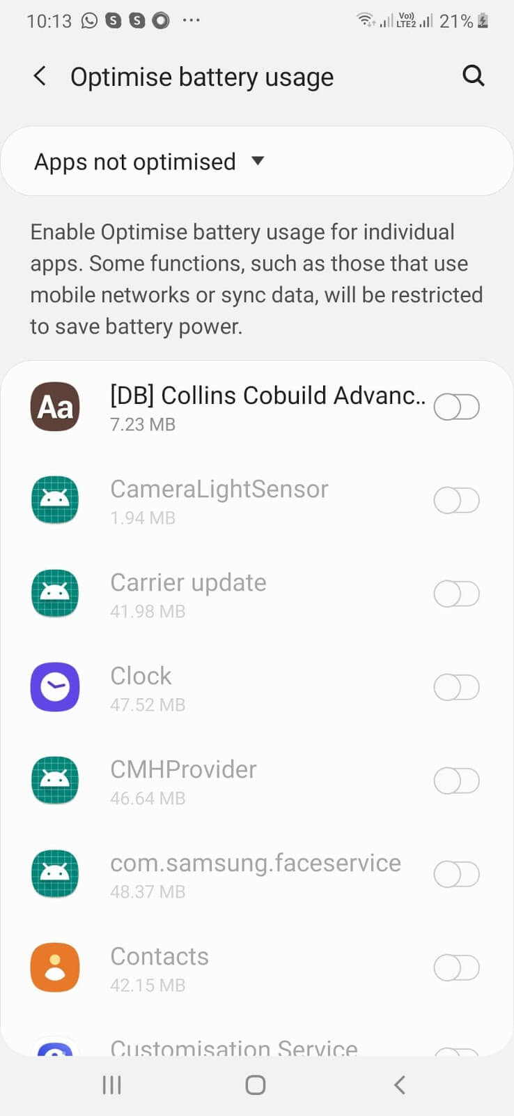 Use The Battery Optimization Feature