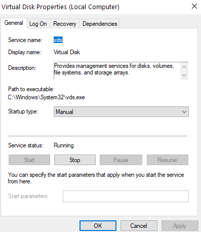 Virtual Disk properties