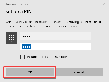 Windows Security - Set Up A PIN