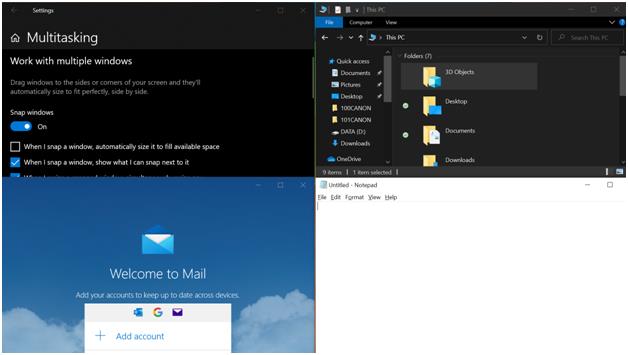 3 mutlitasking windows