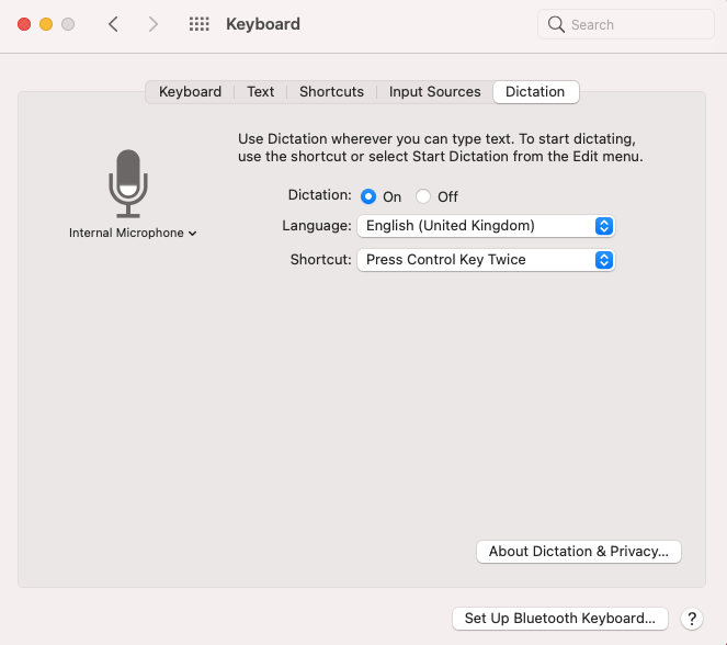 Dictation Option