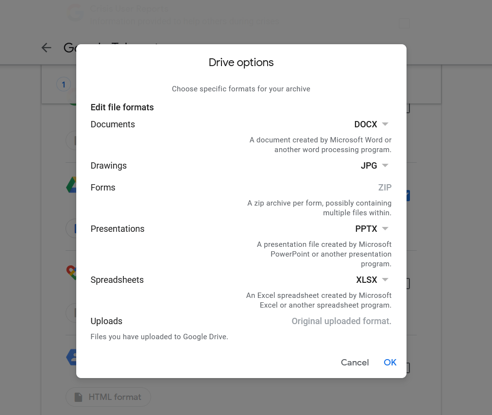 Export Google Drive Files