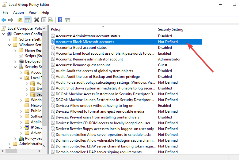 Local Group Policy Editor