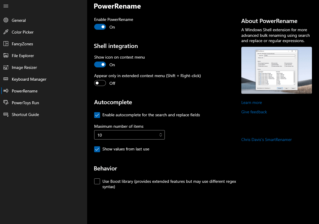 PowerRename on PowerToys