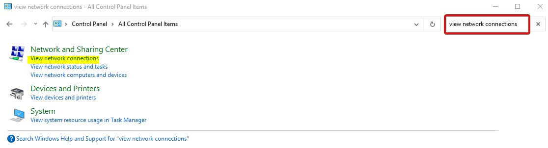 View network connections