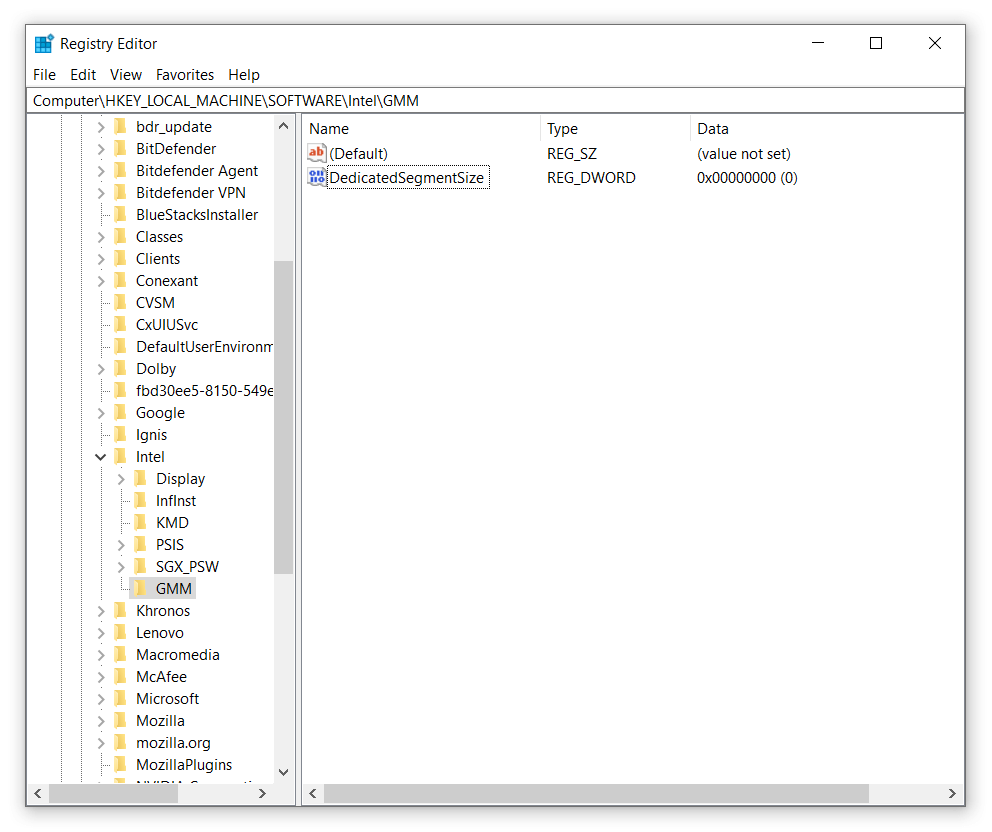 Dedicated Video Memory