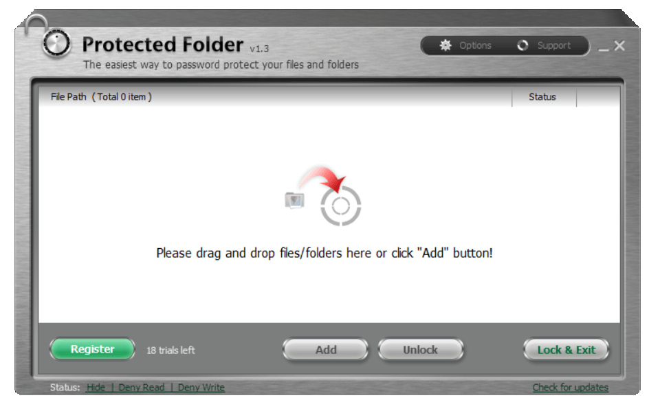 Drag and Drop Files in iobit Protected Folder