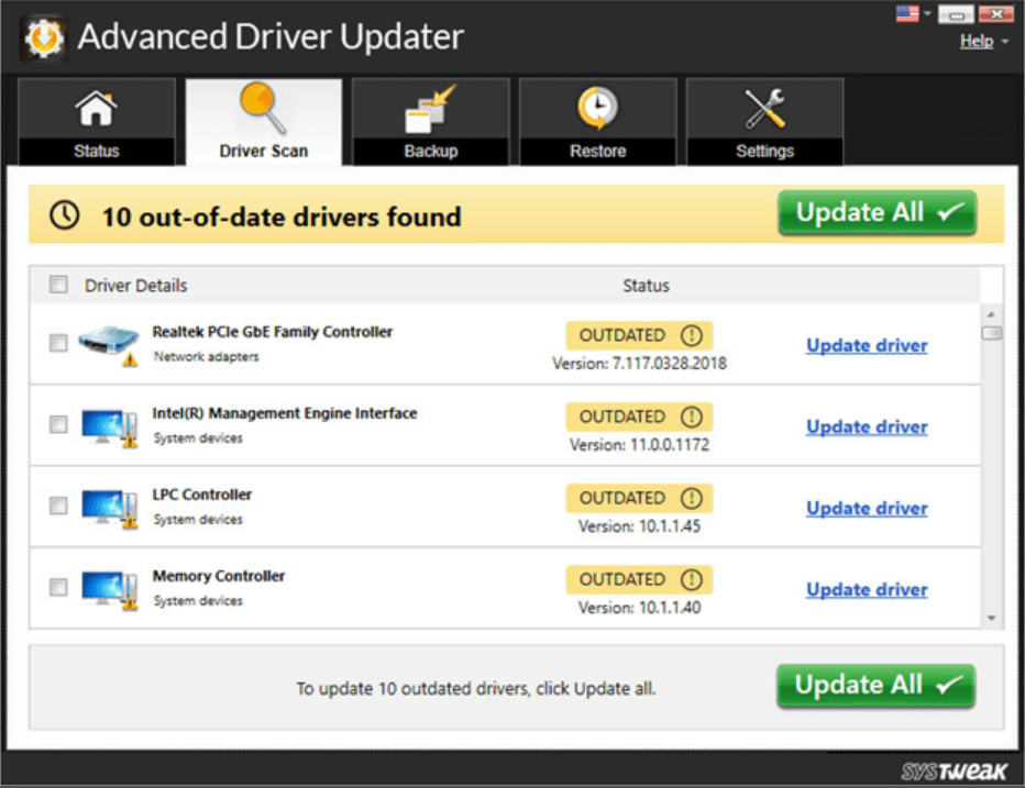 Driver scans