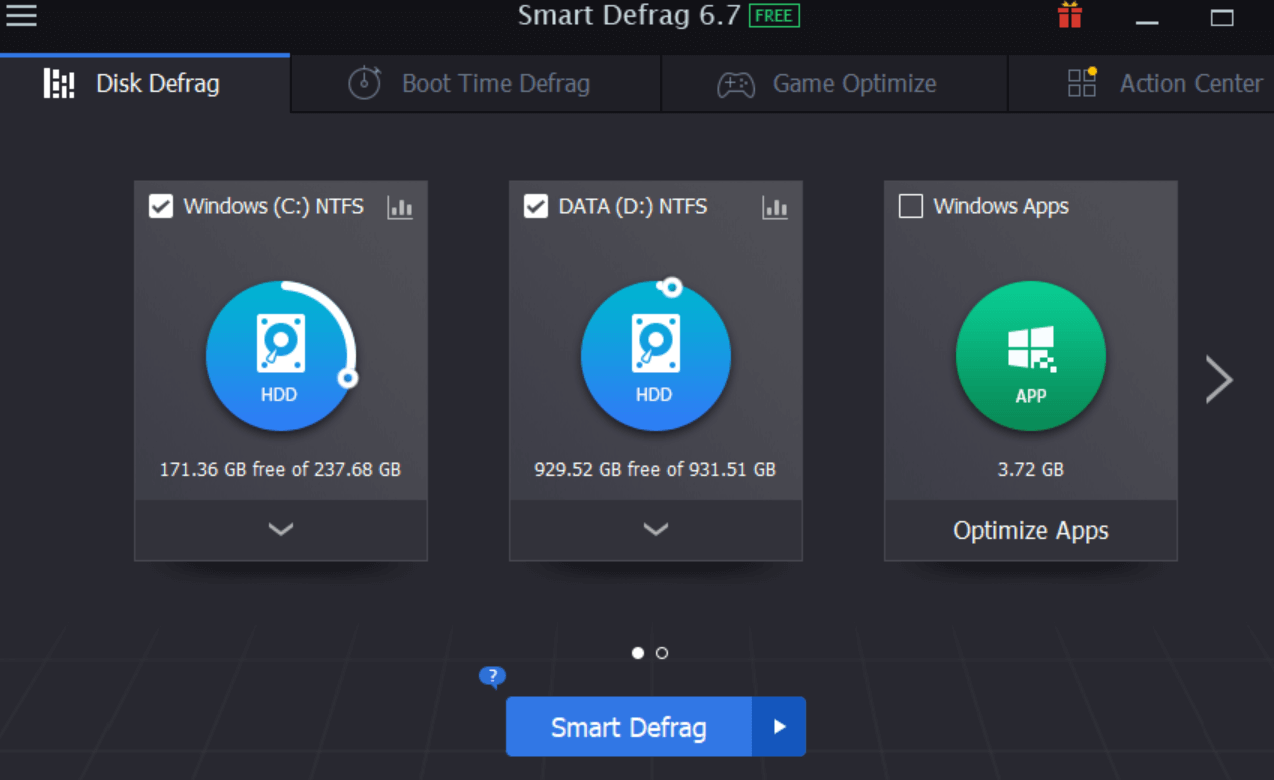 IObit Smart Defrag software