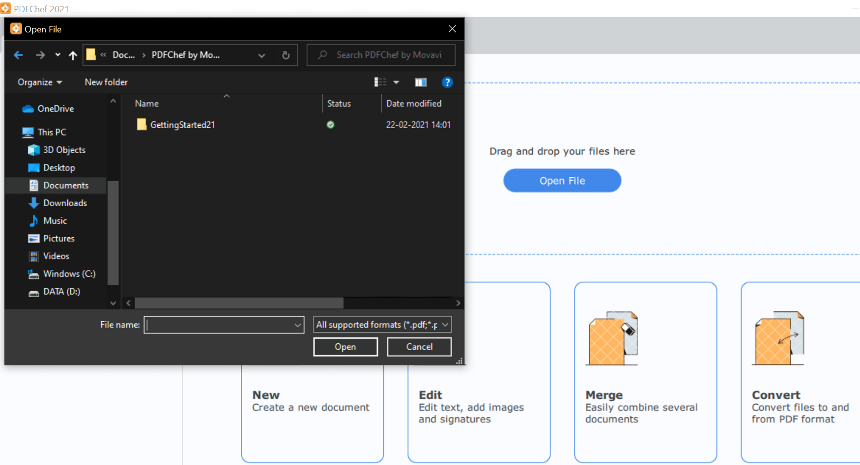 Open File by Movavi PDFChef