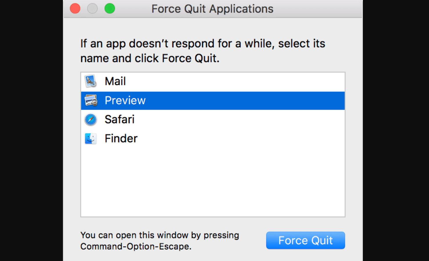 Quit Menu Forcely