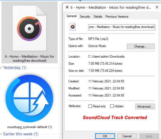 Soundcloud track converted