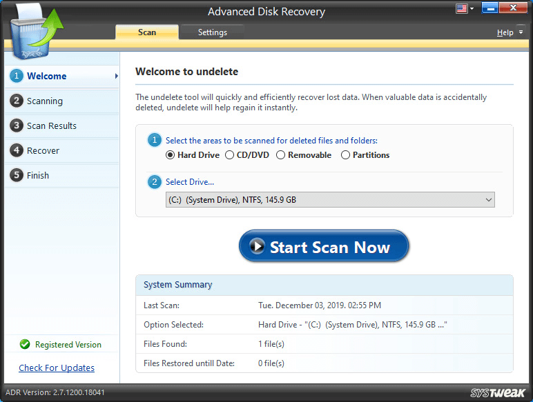 Advanced Disk Recovery tool