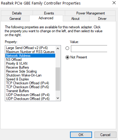 Change network connection