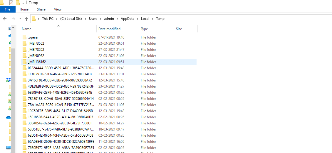Delete Temporary Files