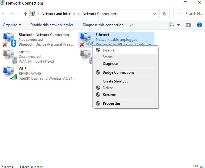 Disable Your Network Adapter
