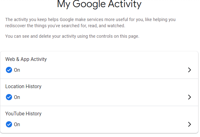 My Google Activity