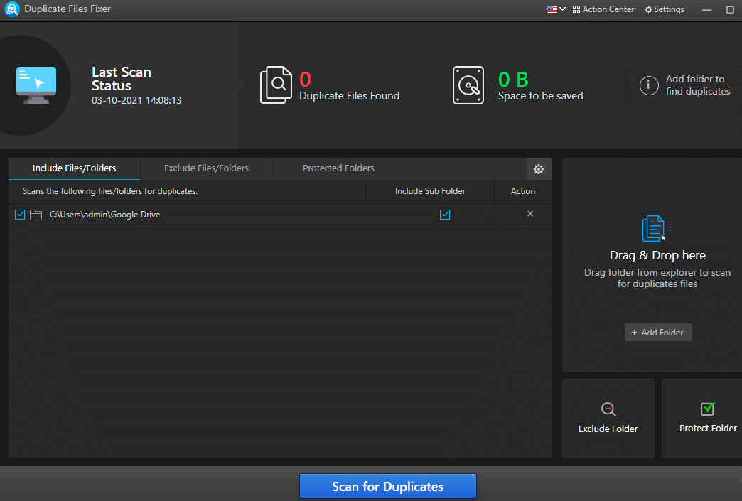 Scan for duplicates - Duplicate Files Fixer