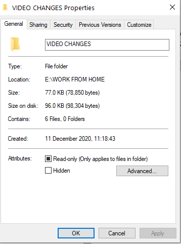 Video Change Properties