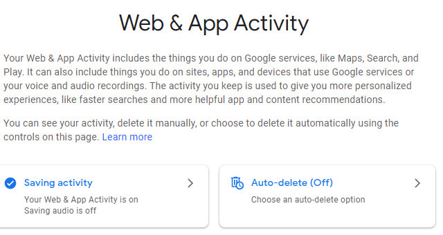 Web & App Activity