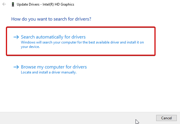 search for drivers automatically