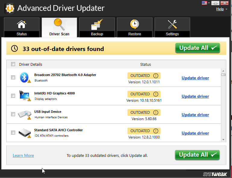 Advanced Driver Updater - Update All