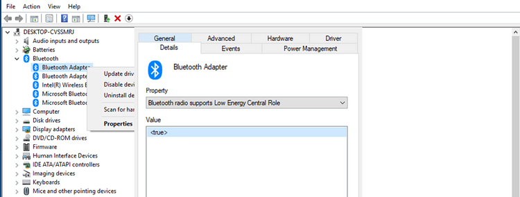 Bluetooth Radio Supports Low Energy