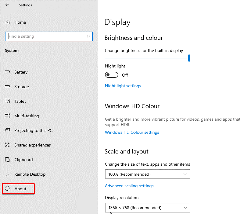 Brightness and Colour - Display