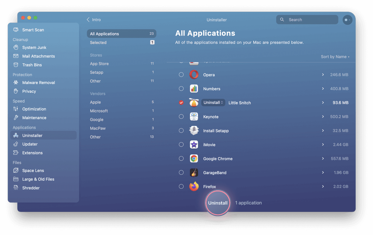 Cleanmymac - Uninstaller