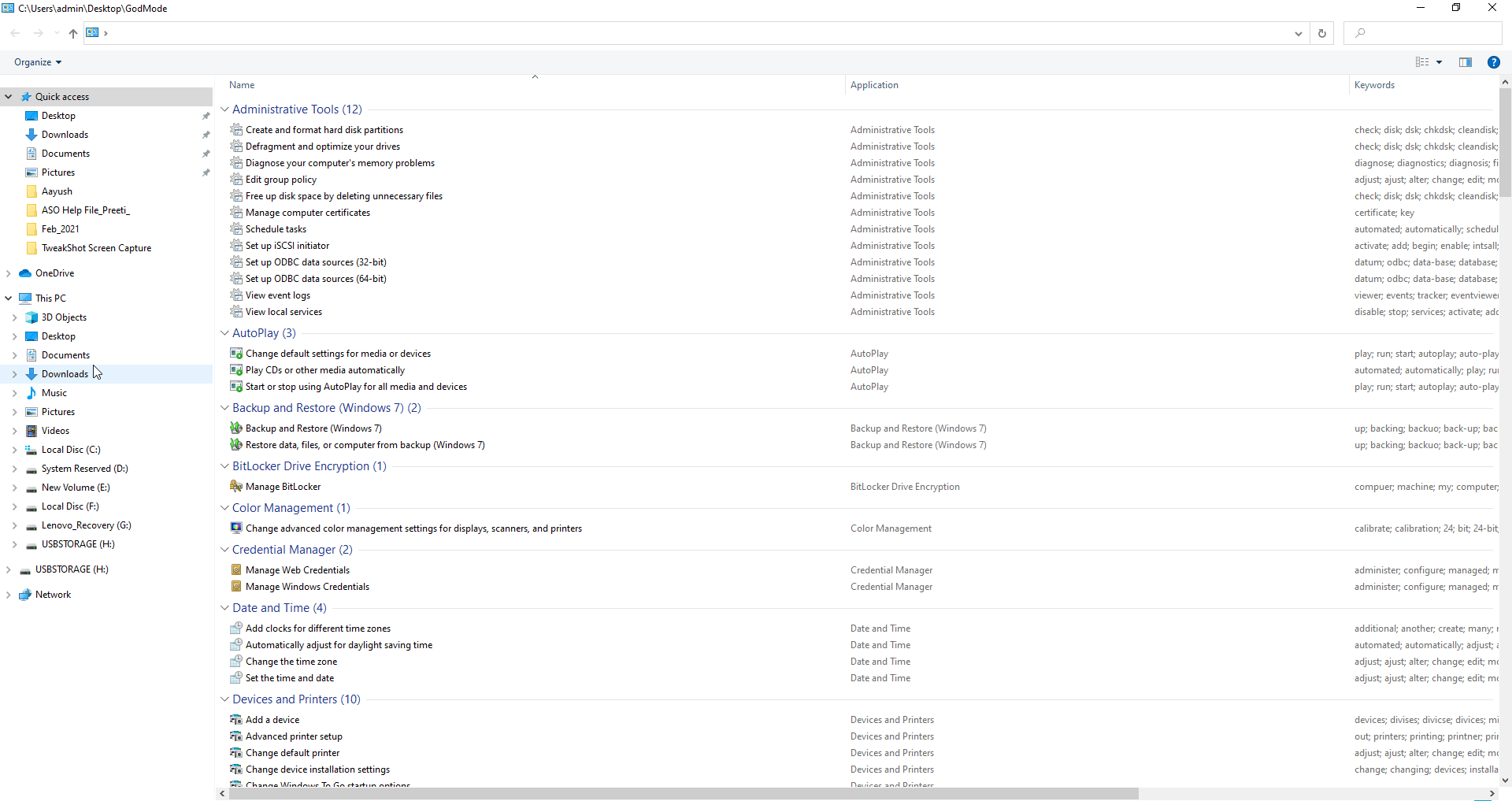Click folder to access windows setting