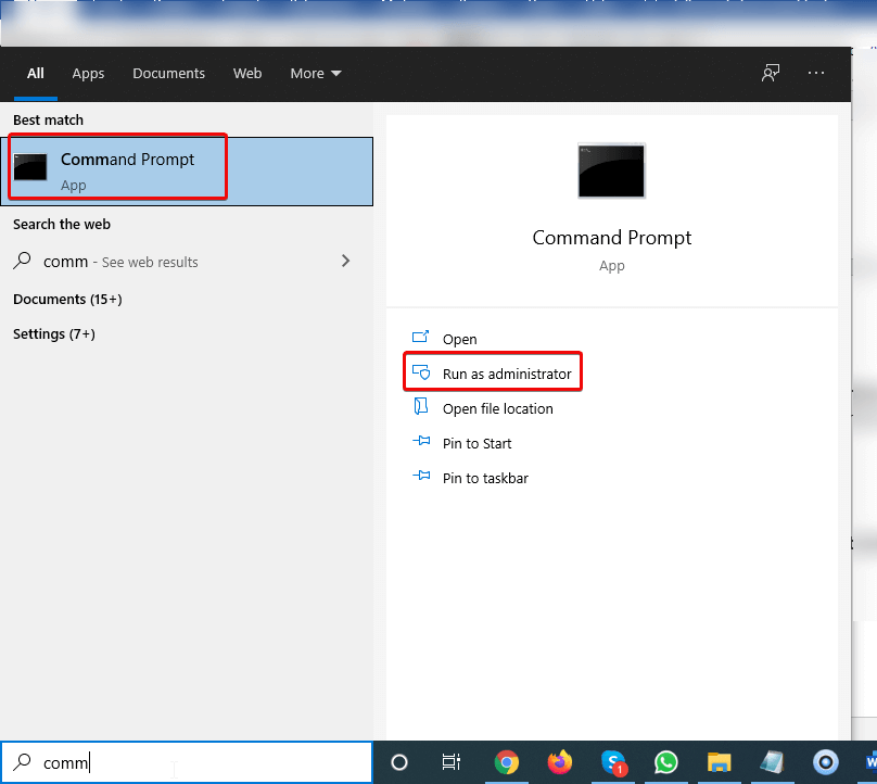 Command Prompt - Run as Administrator