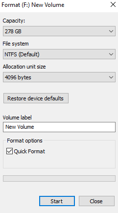 Format Backup