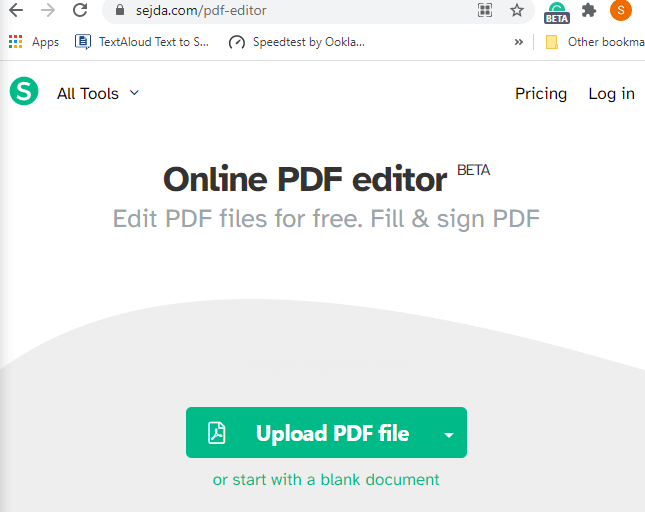 sejda PDF editor