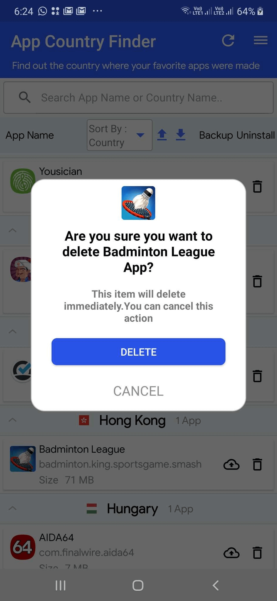 Uninstall Apps - App Country Finder
