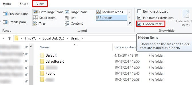 View Hidden folders and Files