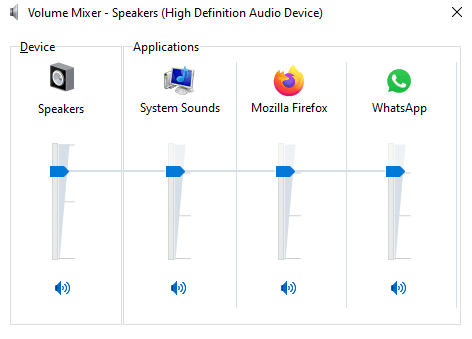 Volume Mixer - Speakers