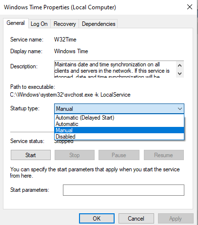 Windows Time Properties