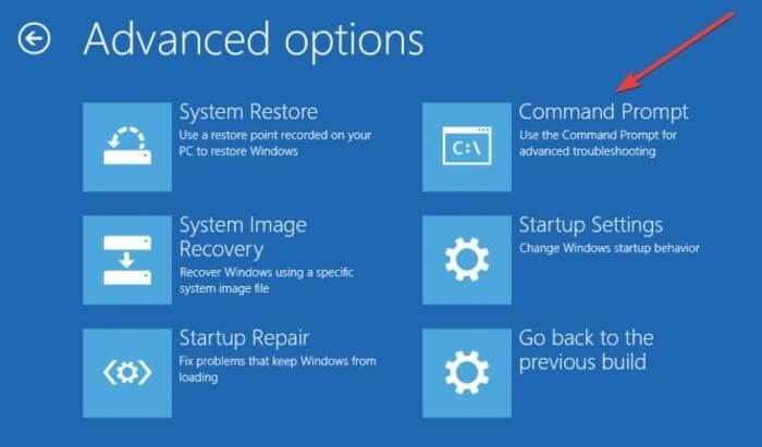 Command Prompt Advanced Options