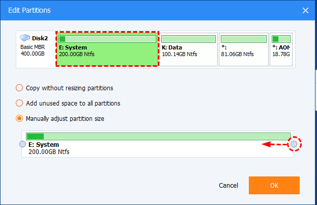 Manually Adjust partition Size _ AOMEI Backupper