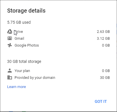 Storage Details