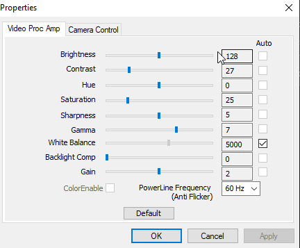 Video Proc properties