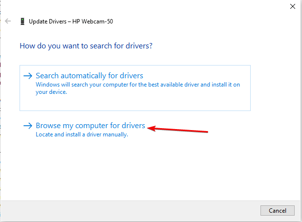 browse computer for drivers