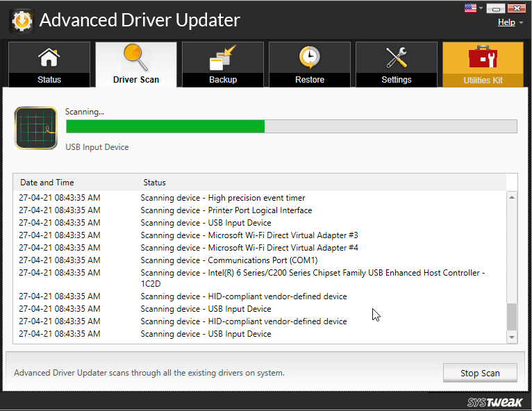 Advanced Driver Updater - Driver Scan
