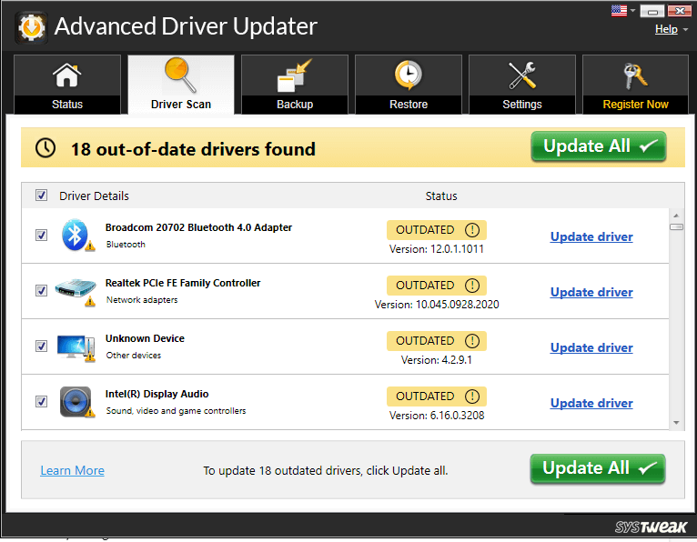 Advanced Driver Updater - Update All