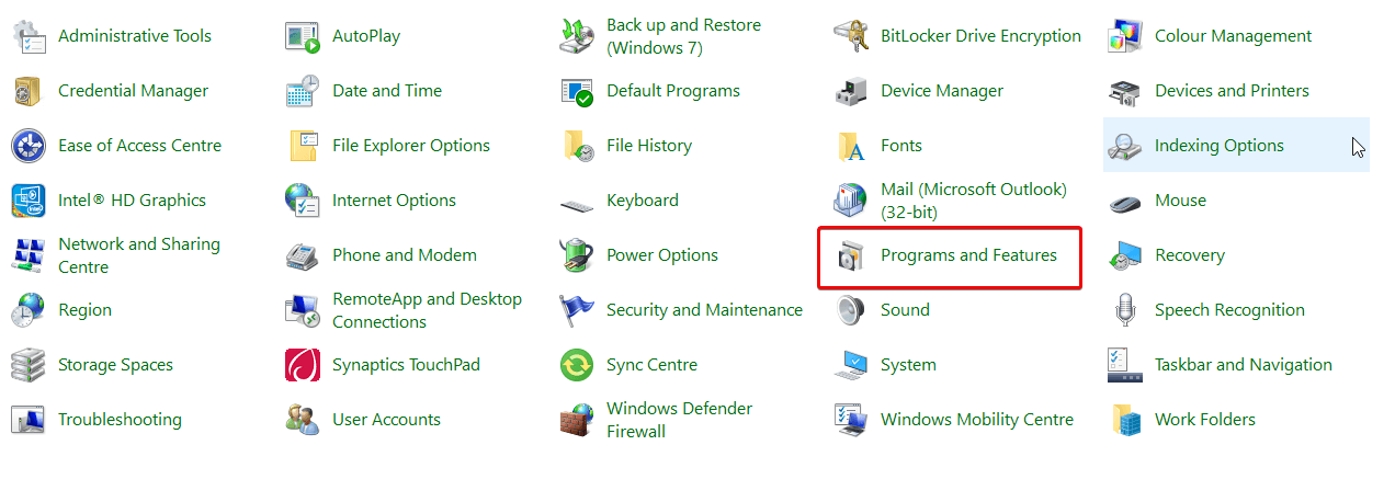 Program and Features
